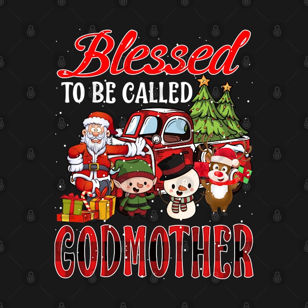 Blessed To Be Called Godmother Christmas Buffalo Plaid Truck by intelus