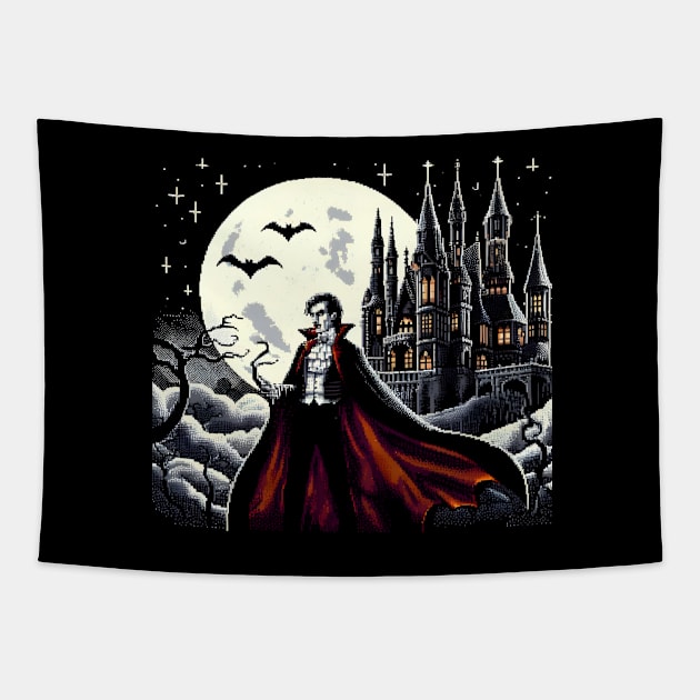 pixelated - pixel vampire pixelated Tapestry by vaporgraphic