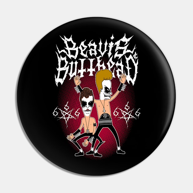 Black Metal Buttheads Pin by Nemons