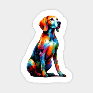 Vibrant American Leopard Hound in Splash Art Style Magnet