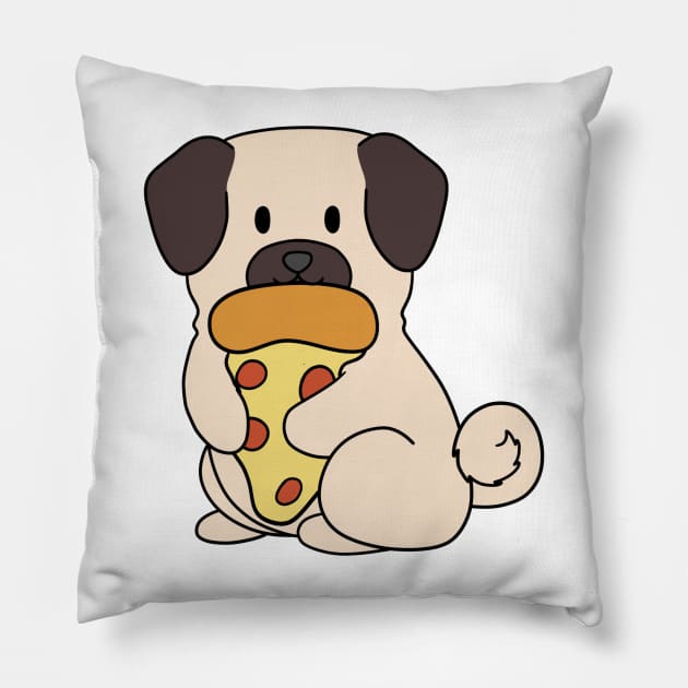 Pug eating a pizza Pillow by BiscuitSnack