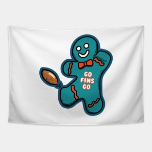 Miami Dolphins Gingerbread Man Tapestry