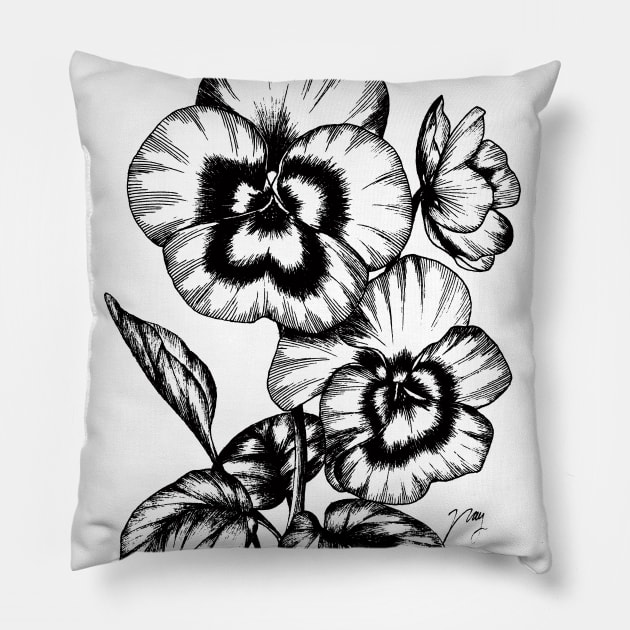 Pansies Pillow by Akbaly