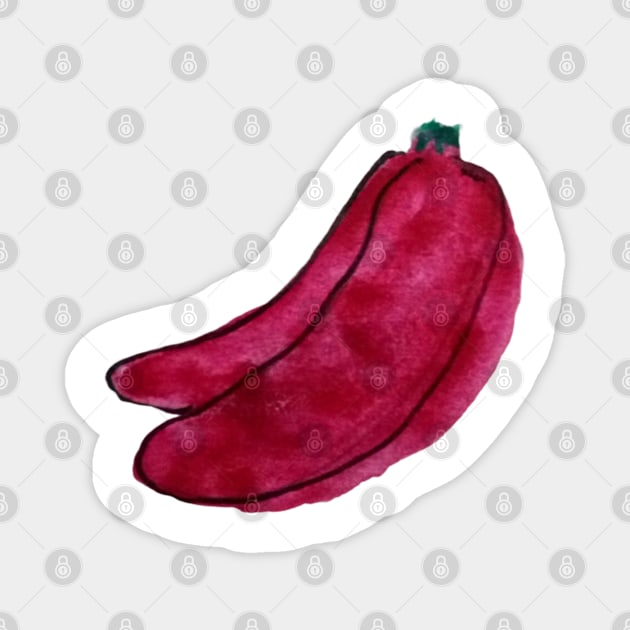 Pink banana watercolor design Magnet by Artistic_st