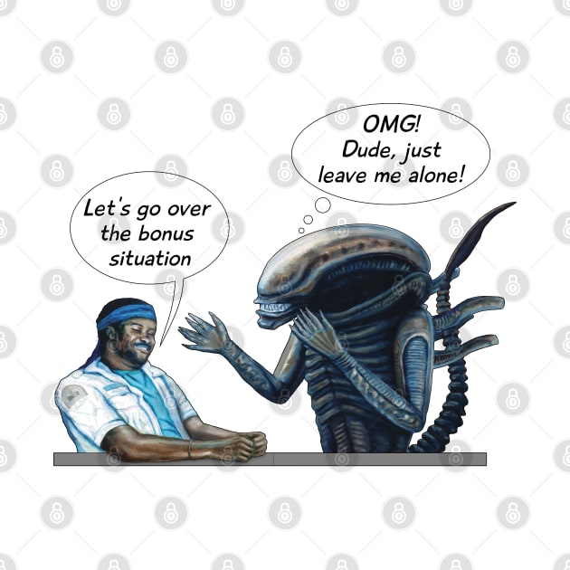 Xenomorph and Parker. Alien (1979) parody print by SPACE ART & NATURE SHIRTS 