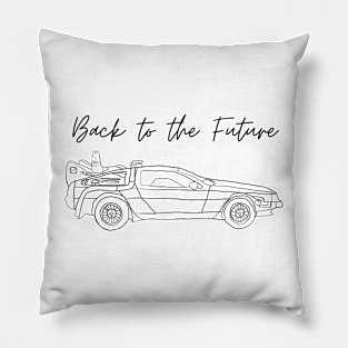 Back to the future delorian minimalist Pillow