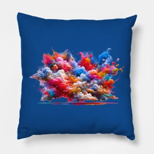 A Colorful and Vibrant Ink Splash Revealing Beautiful View - Artistic Apparel & More Pillow