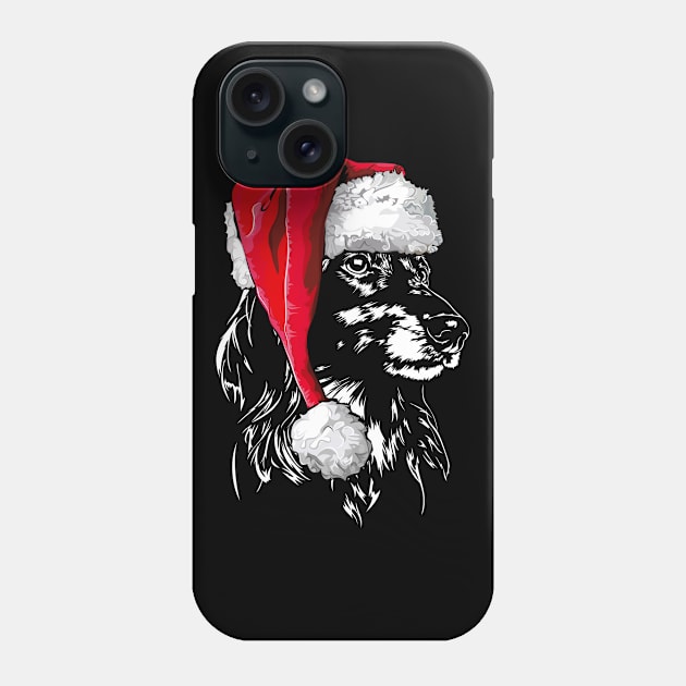 Funny Longhaired Dachshund Santa Christmas dog mom Phone Case by wilsigns