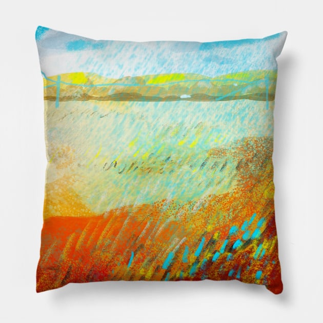 Feild Pillow by MARKDONNELLYILLUSTRATION