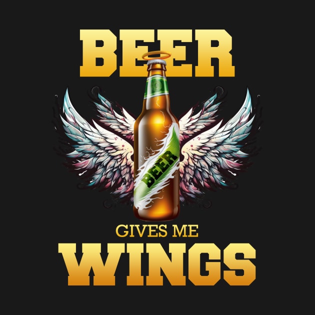 Beer give me wings Version 1 wing Dark Background by i2studio