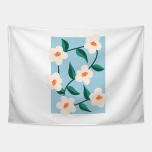 narissus white lily flower illustration Tapestry