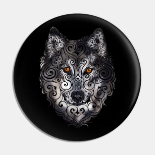 Swirly Wolf Pin