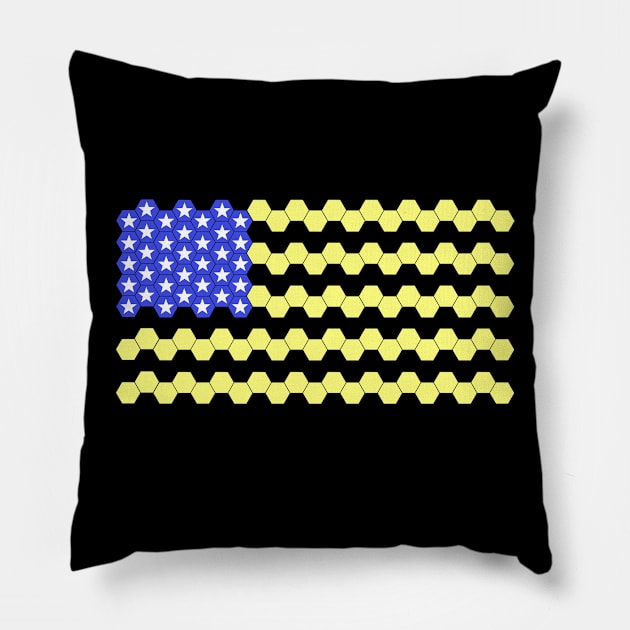 Beekeeping American Flag Pillow by KawaiiForYou