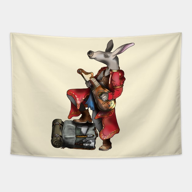 Aardvark lute player Tapestry by cuisinecat