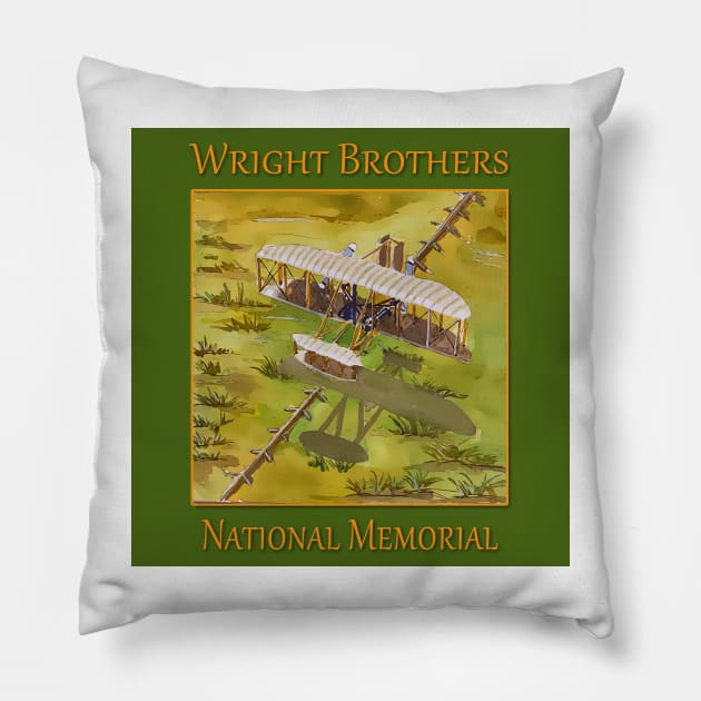 Wright Brothers National Memorial, Kitty Hawk North Carolina Pillow by WelshDesigns