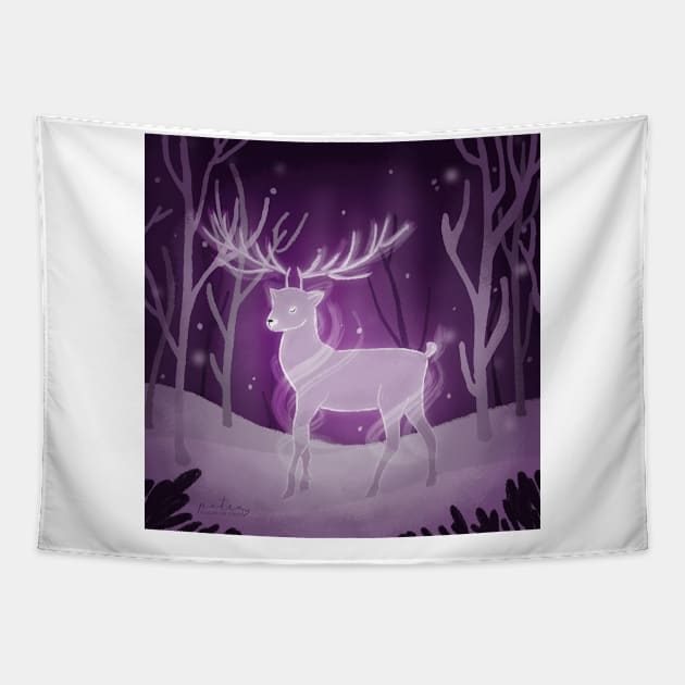 adorable deer Tapestry by petraillustrationstudio