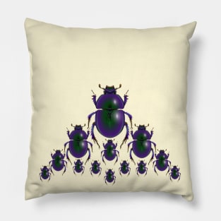 Scarab Beetles marching in formation Pillow