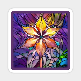 Stained Glass Lily Magnet