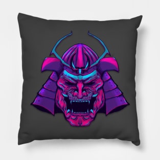 Neon samurai Pillow