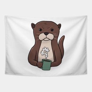 Grumpy Otter with Coffee Morning Grouch Tapestry