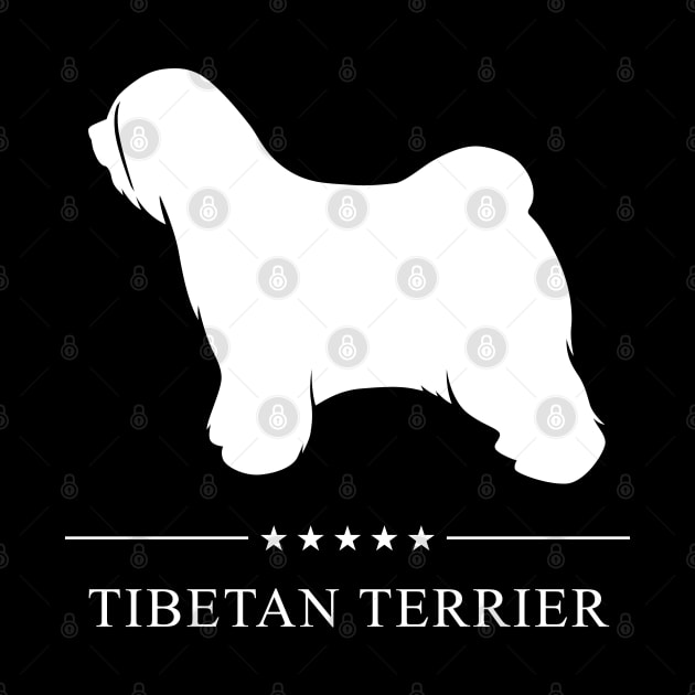 Tibetan Terrier Dog White Silhouette by millersye