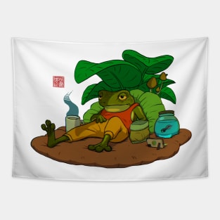 A Frog and His Son Tired Tapestry