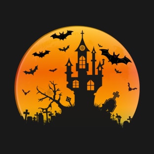 Spooky Moon Halloween Witch Monster Ghost Pumpkin T-Shirt