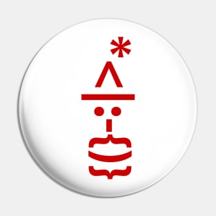 Santa with Beard Christmas Emoticon Pin