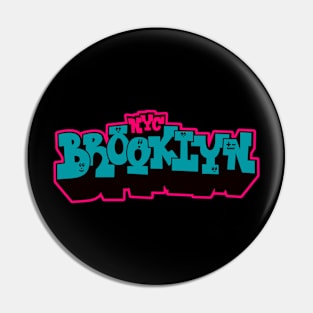 Brooklyn New York - Embrace the Urban Vibe with this colorful bold Graffiti Style design Pin