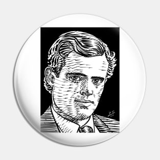 JACK LONDON ink portrait Pin