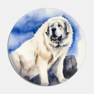 Watercolor Great Pyrenees - Dog Lovers Pin