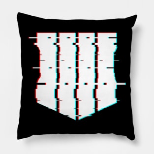 Black Ops 4 Logo Glitch Effect White Pillow