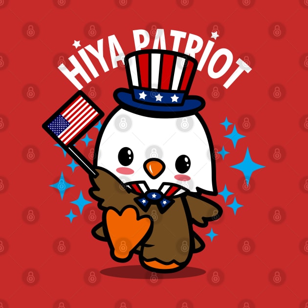 Proud American Independence Day Cute Kawaii Patriotic American Eagle Cartoon by BoggsNicolas