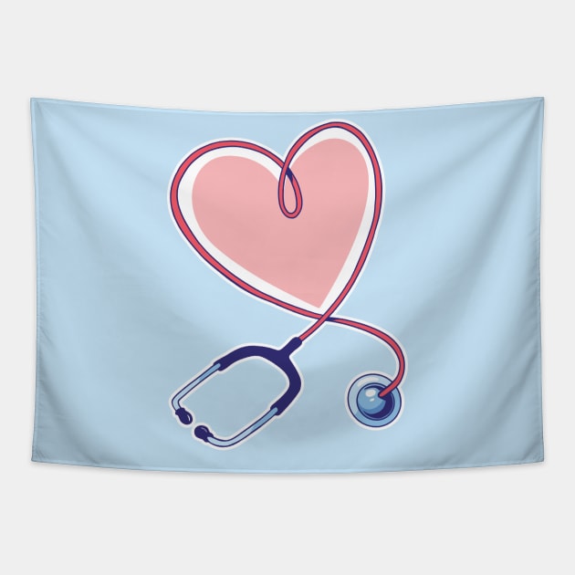 Stethoscope Heart Tapestry by SLAG_Creative