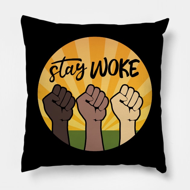 Stay Woke Pillow by valentinahramov