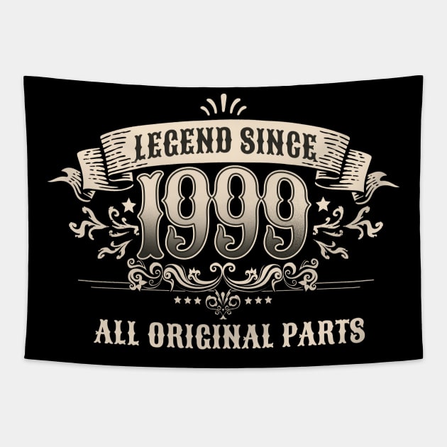 Retro Vintage Birthday Legend Since 1999 All Original Parts Tapestry by star trek fanart and more