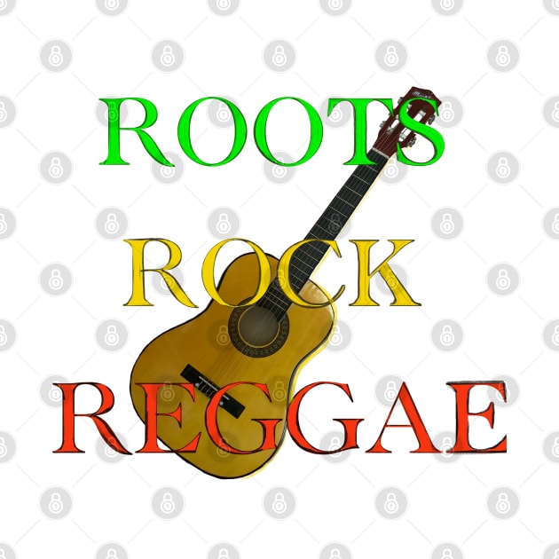 Roots rock reggae - Jamaica Rasta colours on a guitar - Jamaican by Artonmytee