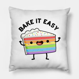 Bake It Easy Cute Cake Pun Pillow