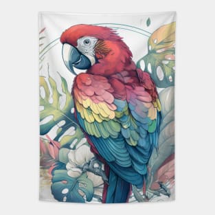 Parrot Bird Portrait Animal Painting Wildlife Outdoors Adventure Tapestry