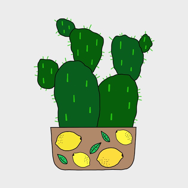 Cute Cactus Design #144: Potato Cacti In Cute Lemon Pot by DreamCactus