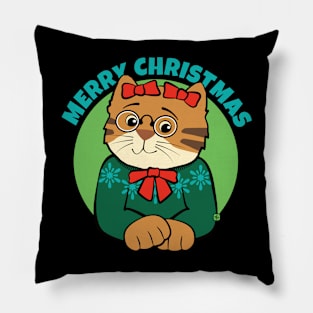 Merry Christmas Sweater Cat Pillow