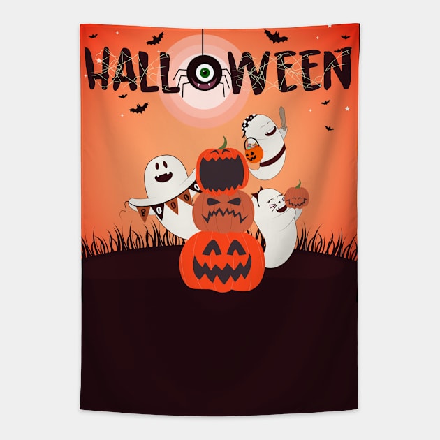 Halloween tshirt Tapestry by HarlinDesign