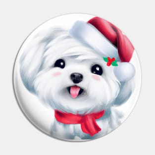 Cute Maltese Dog Drawing Pin