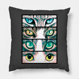 Collage of cat eyes Pillow