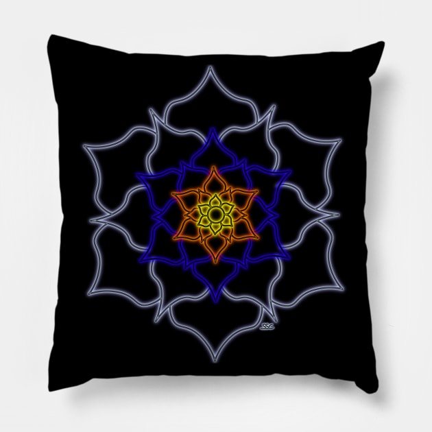 Blacklight "Glow" Flower Pillow by SpectreSparkC