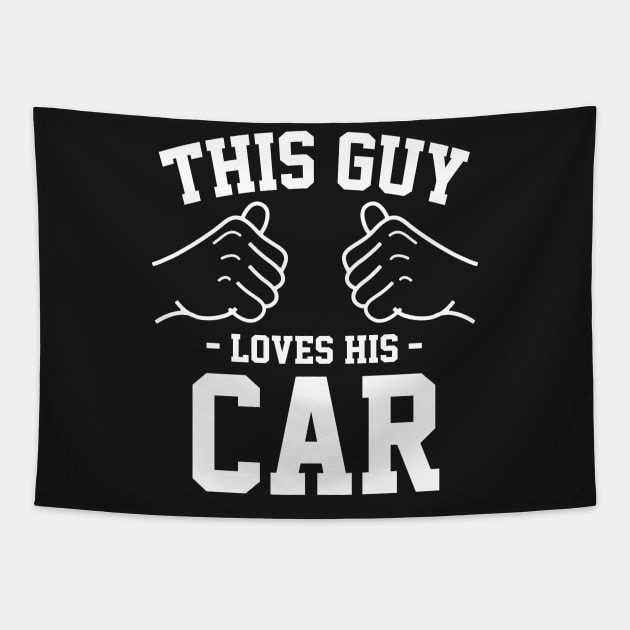 This guy loves his car Tapestry by Lazarino
