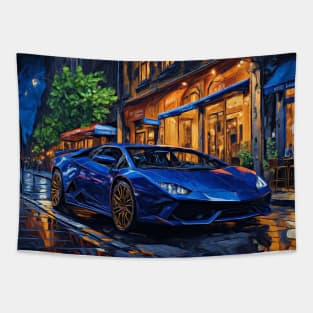 Lambo at night Tapestry