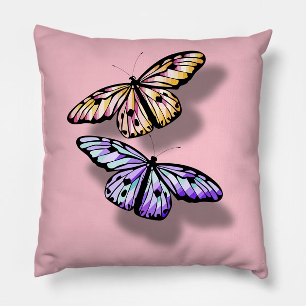 Colourful butterflies Pillow by AJ techDesigns