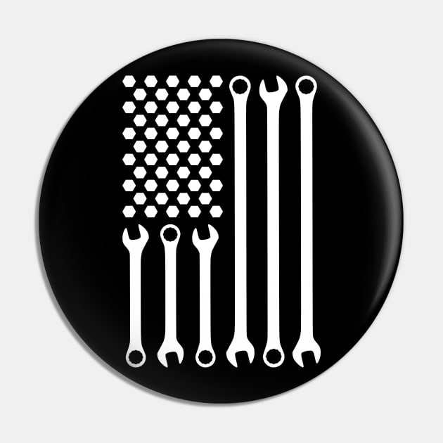 Wrench Flag Pin by Lifeline/BoneheadZ Apparel