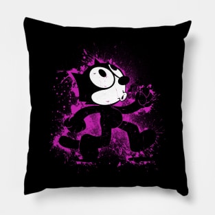 Felix The Cat Walking Spray Paint Pillow